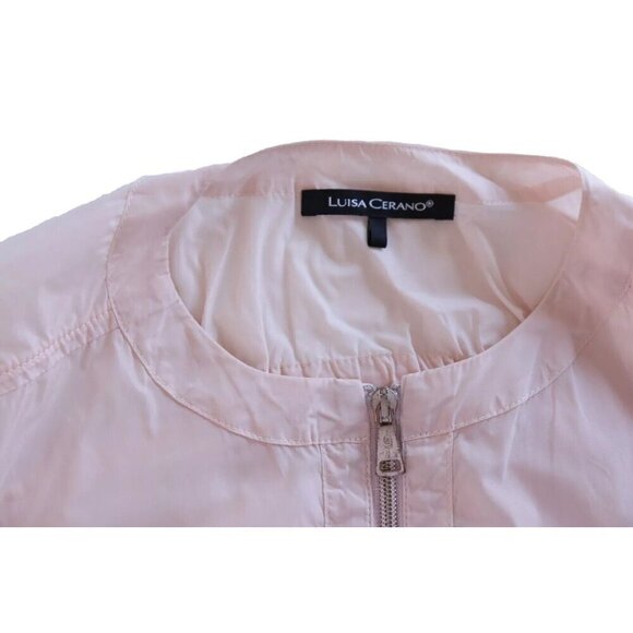 Luisa Cerano Women's 8 Light Pink Jacket 498510 Full Zip Windbreaker Long Sleeve - Picture 8 of 13